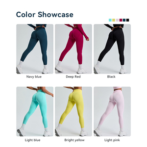 Leggings Sportivi da <span class=keywords><strong>Donna</strong></span> a Vita Alta Senza Cuciture Effetto Push-Up, Leggings Yoga a Pesca per Corsa all'Aperto ad Asciugatura Rapida - Product Image 5