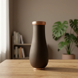 Premium Matte Chocolate Brown Pure Copper Bedside Carafe Jar 1500ml Powder Coated Coffee Brown <b>Pot</b> Luxury Wellness Drinkware <b>Set</b> - Product Image 1