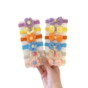 Hete Verkoop In Het Seizoen Kinderen Elastische Haarstropdassen Voor 5/10 Stuks Een Set Glitter Pailletten Schattige Sweet Style Design Accessoires Cartoon Afbeeldingen