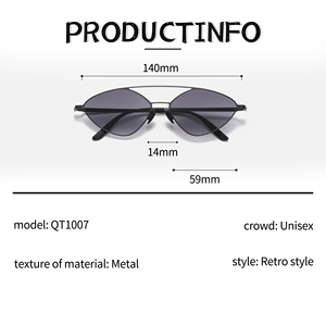 Occhiali da Sole di Lusso in Metallo per Uomo e Donna, Occhiali da Sole Personalizzabili con Logo, Unisex, Sottili, Ovali, con Doppio Ponte, Occhiali alla Moda - Product Image 3