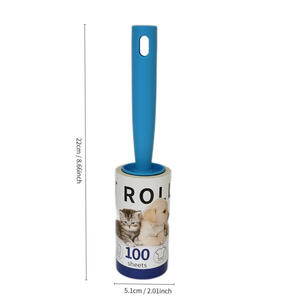 Rodillo Adhesivo de 100 Hojas, Ecológico, Portátil, para Eliminar Pelo de Mascotas de la Ropa - Product Image 4