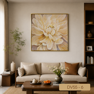 Arte Decorativo de Pared con Hojas de Oro de Lujo, Hecho a Mano en Vietnam, OEM ODM, Pintura en Lámina Metálica para Hotel, Resort, Villa, Tamaño 80x80 cm - Product Image 6