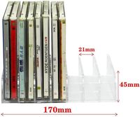 Support de CD/DVD en acrylique transparent, rangement pour CD, peut contenir jusqu'à 14 étuis de CD standard pour le rangement sur étagère multimédia