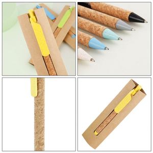Stylo bille en paille de blé 2025 – Écologique, petit et rond, en paille de blé et liège, en promotion - Product Image 5