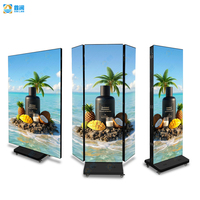 Pantalla LED Plegable Portátil para Interiores P2 P2.5, Kiosco Electrónico Inteligente a Prueba de Agua, Soporte Digital para TV, Pantalla de Video Plegable en Tres Partes