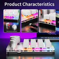 Teclado Mecánico Personalizado USB 2.4G con Bluetooth, 3 Modos, Perilla de Volumen, Programación de Macros, 16 Teclas para Juegos