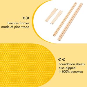 10-Pack 6-1/4-Inch Yellow Beehive <b>Bee</b> Frames with <b>Waxed</b> Pine Wood Foundation Commercial Unassembled Condition - Product Image 5