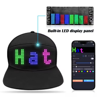 Cappellino LED Smart Snapback con Pannello Display Programmabile Integrato, Cappello da Baseball Unisex Regolabile per Feste e Stile Urbano
