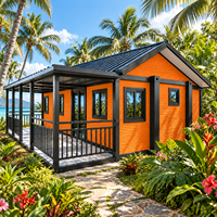 Maison Modulaire avec Veranda pour Éco-lodge, Récupération en Rétiroir dans la Jungle, Location Vacances