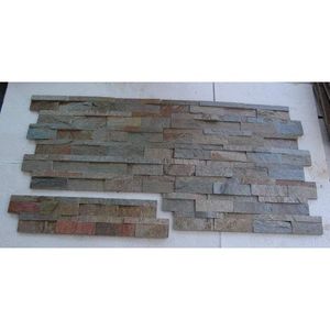 แผ่นผนังหินธรรมชาติทรงสี่เหลี่ยมรูปตัว Z แผ่นไม้วีเนียร์ติดผนังภายนอกผนังผนังผนังผนังอาคารวัฒนธรรมสินค้าจำนวนมากทำด้วยมือ - Product Image 1
