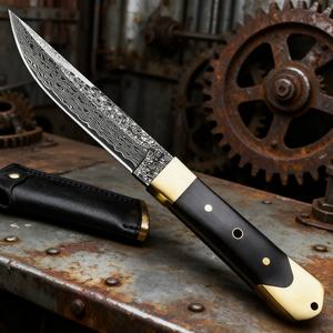 Couteau de survie pour le camping en plein air avec lame longue et droite sans manche Fabriqué en Chine - Acier Damas - Product Image 3