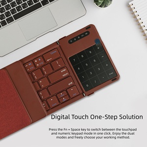 Nouveau clavier pliable sans fil BT avec pavé tactile intégrant des fonctions numériques, clavier mini pliable double mode pour tablette et ordinateur portable - Product Image 3