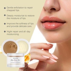 Belleza Orgánica 2 en 1 cuidado de los labios Exfoliante Piel muerta hidratante Kit bálsamo con sabor a frutas vitamina E Herbal - Product Image 2