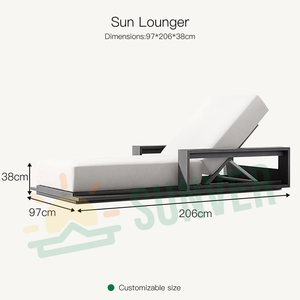 Moderne stijl buiten ligstoel van aluminiumlegering, waterdicht, voor strand, hotel en zwembad. - Product Image 5