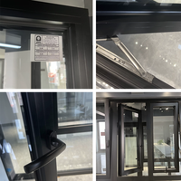 Ventana Abatible para Patio Exterior, Pintura de Fluorocarbono, Marco de Aluminio, Doble Vidrio Templado, Ventana de Doble Hoja con Arco