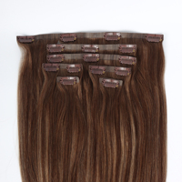 Extensions de cheveux vietnamiens à cuticules alignées, de donneur unique, à clipser sans couture, en cheveux humains
