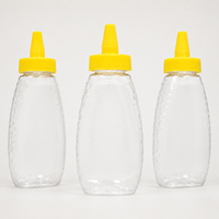 Botella Transparente con Dosificador para Miel, Sirope, Salsas, Aderezos, Jugos, Ketchup, Empaquetado OEM, Marca Privada, Venta al Por Mayor
