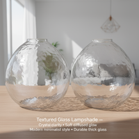 Abat-jour en verre transparent texturé pour lampe suspendue, facile à installer, remplacement d'abat-jour