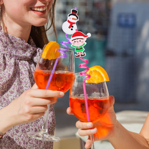 Paille de fête LAIMAI en PETG réutilisable de qualité alimentaire, motif de dessin animé tendance, design en spirale pour Noël, célébrations de festival, cadeau de jeu - Product Image 5