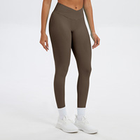 Leggings de yoga sans couture pour femme, taille croisée, extensibles dans quatre directions, effet ventre plat, respirants, séchage rapide, effet galbe fessier