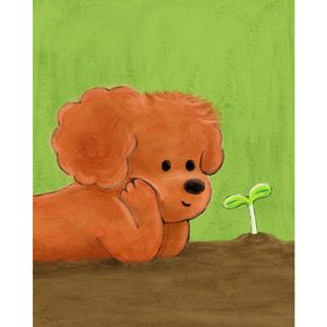 Pintura al Óleo de Perro de Dibujos Animados Pintada a Mano, Arte de Pared Moderno y Minimalista para Sala de Estar, Decoración de Fondo para Sofá, Sin Marco - Product Image 5