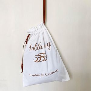 Pochette en coton durable et personnalisable, grande pochette anti-poussière en coton avec double ruban - Product Image 1