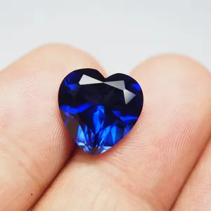 Оптовая продажа сердца 34 # корунд синтетический шпинель драгоценный камень синий сапфир