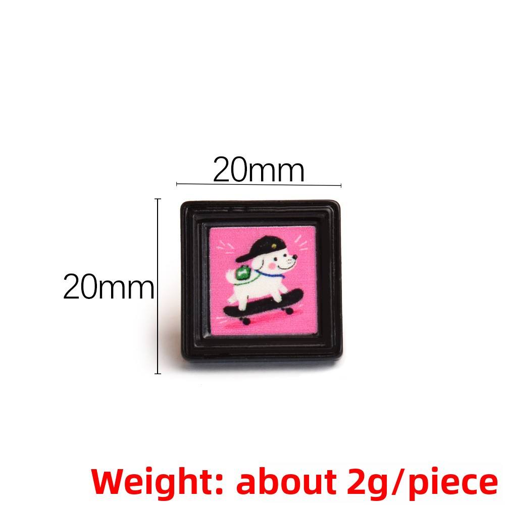 Cadre photo carré chien skateboard