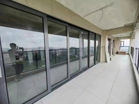 Porte coulissante en aluminium à double vitrage à rupture de pont thermique, robuste, résistante aux ouragans, pour patio