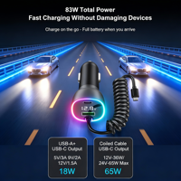 Cargador de Coche USB-C PD Rápido GXY GC03S de 15W con Monitoreo de Voltaje, 4 Luces Indicadoras LED, Diseño Portátil New China-Chic Independiente