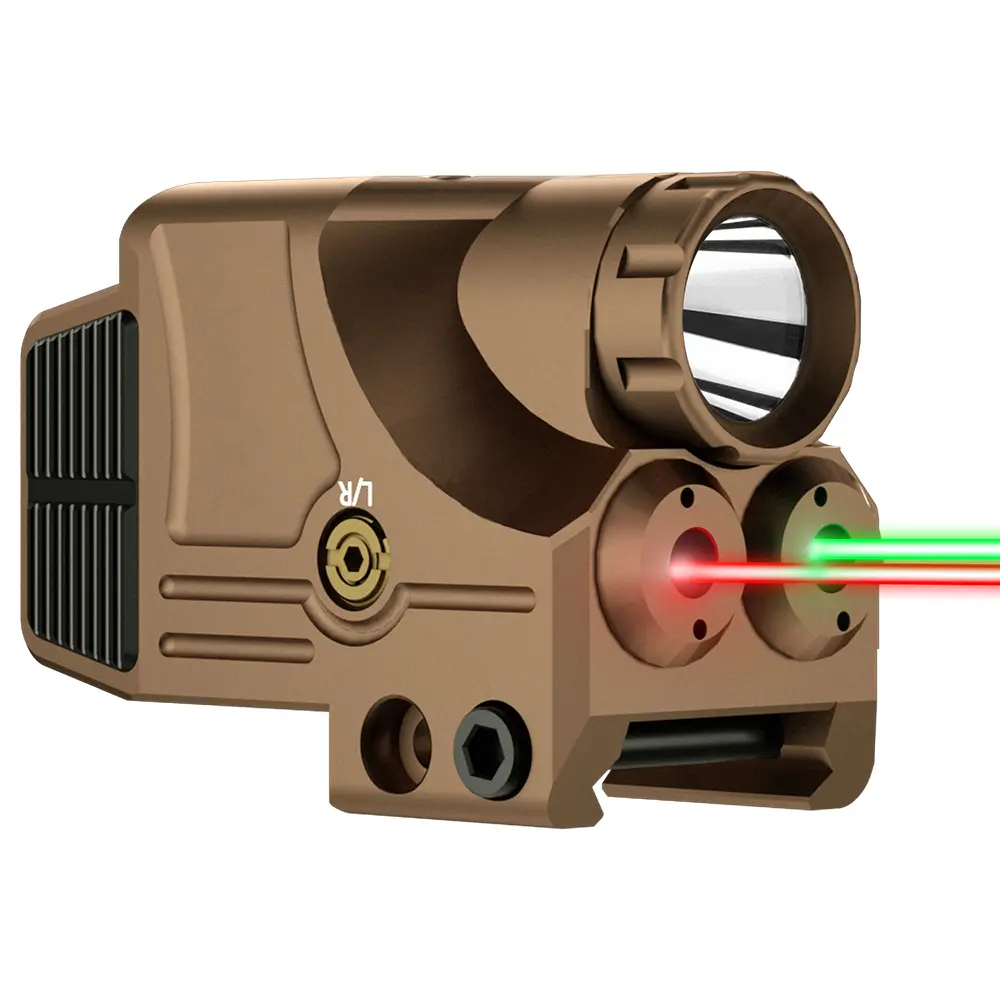 Green and Red Dot Laser Sight Combo with hunting Accessories sand colour Tactical Flashlight