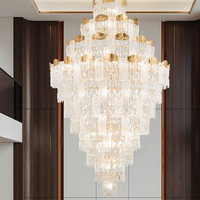 Lustre en cristal de luxe, adapté aux grands tels que les halls d'hôtel, les villas, les escaliers en colimaçon du grenier, les lustres de salon