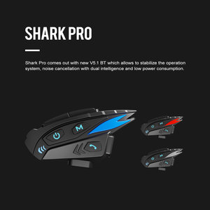 Shark Pro Motorhelm Bt <span class=keywords><strong>Intercom</strong></span> Headset Ip65 Waterdicht Cvc Ruisonderdrukking Fm Radio Voor 8 Rijders Muziek Delen - Product Image 2