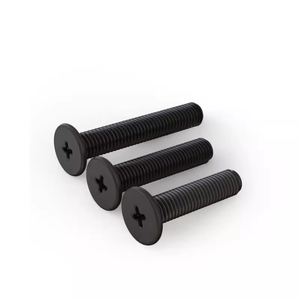 Vis de réglage en acier au carbone Vis à tête plate croisée noire à tête mince - Product Image 5