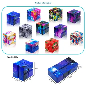Mtxfun đồ chơi sáng tạo Giảm Căng thẳng có thể gập lại hình khối lập phương Bỏ Túi Hình Khối lập phương vô hạn Mini bầu trời đầy sao - Product Image 4
