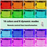 Bande lumineuse LED RGB avec télécommande, étanche, flexible, à changement de couleur, pour la décoration de fêtes et de festivals