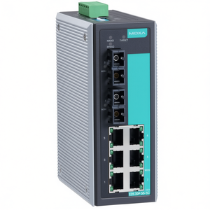 Commutateur non géré Moxa EDS-308-SS-SC-T sur rail DIN, 8 ports Ethernet, dispositif réseau industriel, IEEE 802.3, 24V - Product Image 2