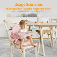PRODIGY MBC01 Chaise rehausseur multifonction réglable et pliable en plastique pour bébé, avec plateau amovible, portable, moderne, pour repas et école