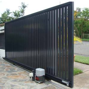 Designs Porte d'entrée automatique Clôture à lame en aluminium Porte coulissante - Product Image 3