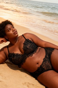 <span class=keywords><strong>Ensemble</strong></span> de lingerie en dentelle florale pour femmes, 2 pièces, soutien-gorge en maille rouge et rose, string, décoration brodée, motif transparent uni - Product Image 6
