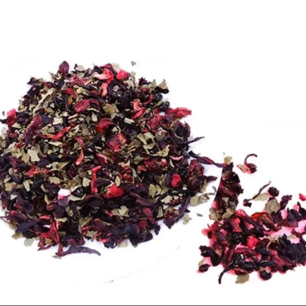 मीठी रास्पबेरी पत्ती चाय मिश्रित हिबिस्कस ब्लैकक्रेंट क्रैनबेरी ढीली सूखे फल स्वाद वाली चाय