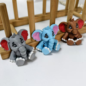 Novedad transfronteriza: Figura decorativa de elefante de plástico multicolor para jardín, articulada y móvil, estilo caricatura, China - Product Image 2