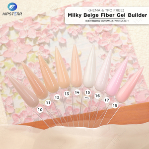 Cruelty-free Milky Beige Fiber Gel <b>Builder</b> HEMA & TPO FREE Milky Fiber Nail Gel 2 in 1 Building Nails Gel Low Moq Custom Logo - Product Image 2