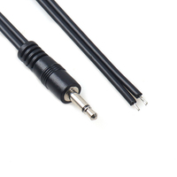 Câble audio coaxial personnalisé 3,5 mm stéréo mâle vers jack pigtail à extrémité ouverte, gaine PVC, conducteur en cuivre pur pour haut-parleurs et microphones