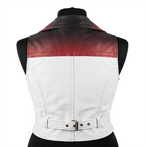 <b>Women</b>’s Custom Leather Motorcycle Vest <b>Waistcoat</b> with Spikes Fashion Leather Vest Punk Rock Style Studded Biker Top OEM Custom - Product Image 3