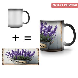 Mug en céramique à changement de couleur, noir givré, 11 oz, tasse vierge pour sublimation DIY - Product Image 4