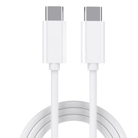 Cable de función completa tipo C a tipo C blanco ABS USB PD carga rápida 100W Gen2 10Gbps Cable de datos para cargador de 65W Samsung iPad