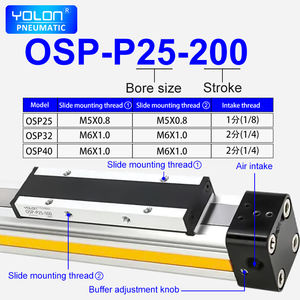 Поршневой цилиндр Parker OSP Rodless, серия, размер 25, 32, 40, 50, 63, 80, алюминиевый воздушный цилиндр двойного действия, новое состояние, поршневой сердечник, пневматическая мощность - Product Image 5