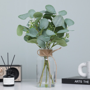 Bonsái Artificial de Eucalipto Ruilisi de 34 cm, Flor de Seda Verde, Decoración para el Hogar, Decoración para Bodas - Product Image 3
