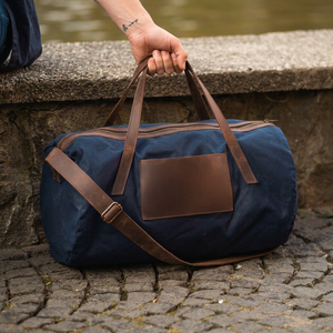 Wholesale Custom Logo Genuine Leather Waxed Canvas <b>Travel</b> <b>Bag</b> Men Large Capacity Overnight Duffel <b>Holdall</b> LCTB-0039 - Product Image 1